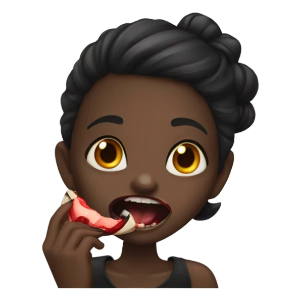 Black girl biting a vampire  sticker