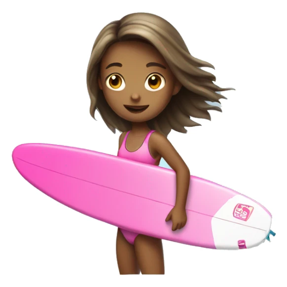 Girl surfer with pink surf board sticker