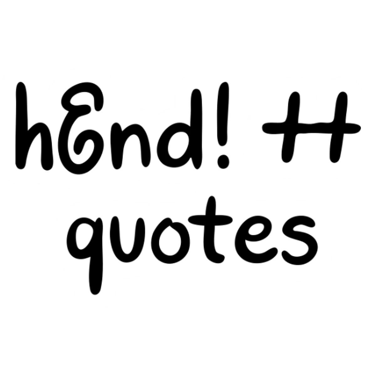 quotes icon, hand-drawn black outlined style sticker