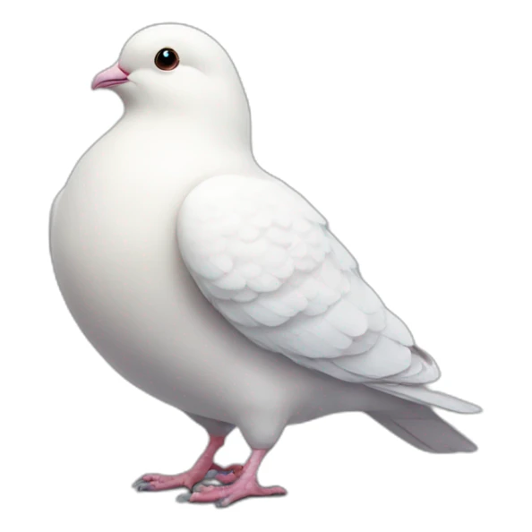 kawai-fluffy-fat-white-pigeon sticker