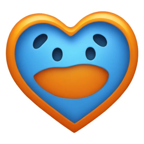 Coeur en bleu et orange  sticker