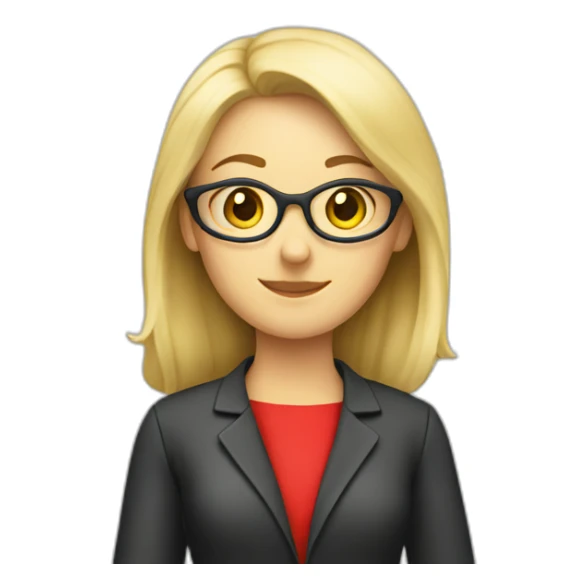 Blond teacher holding a Spanish flag  sticker