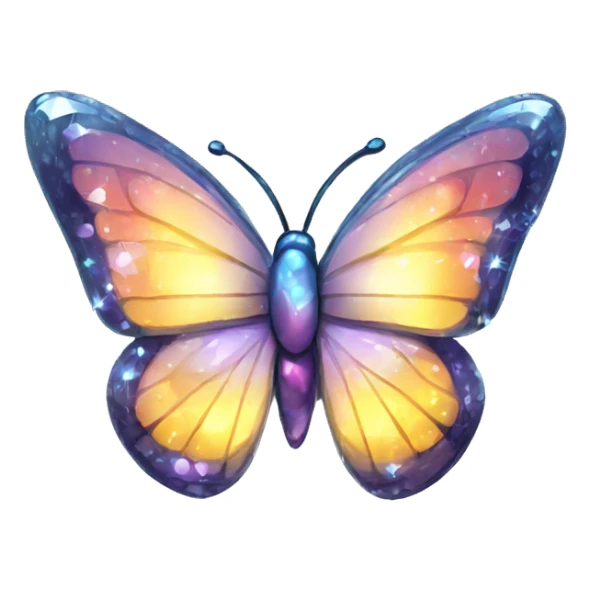 Shiny sparkly glass crystal butterfly sticker