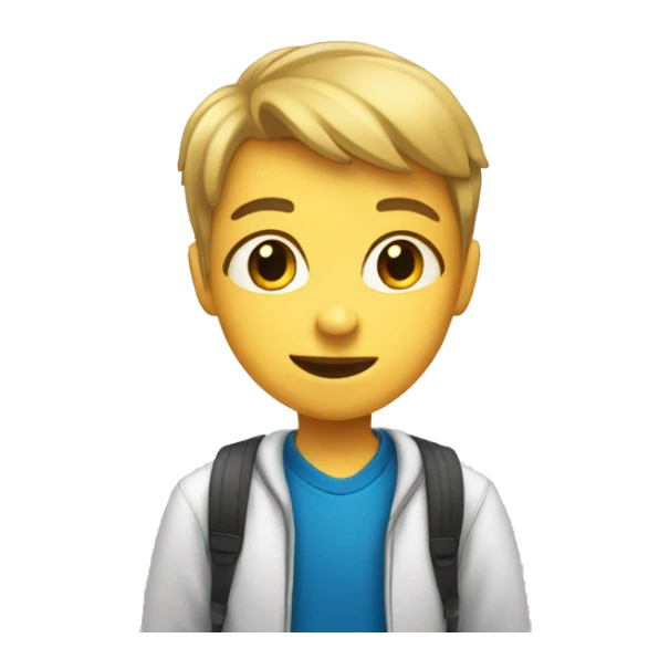 student near white board school sticker