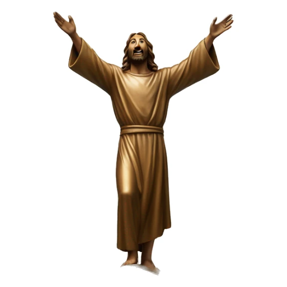 christ reaching up to sky flying bronze sticker