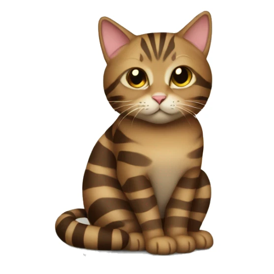 Brown striped cat sitting under a Christmas tree  sticker