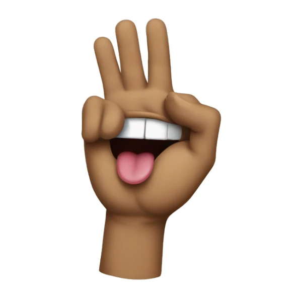 rock hands backwards tongue out sticker