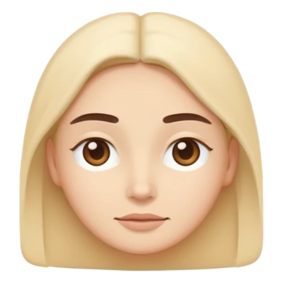 minimal flat emoji with relaxed expression,
smooth eyebrows,
open calm eyes,
feeling of ease and safety,
pastel neutral colors,
modern mindfulness app style,
transparent background,
vector illustration sticker