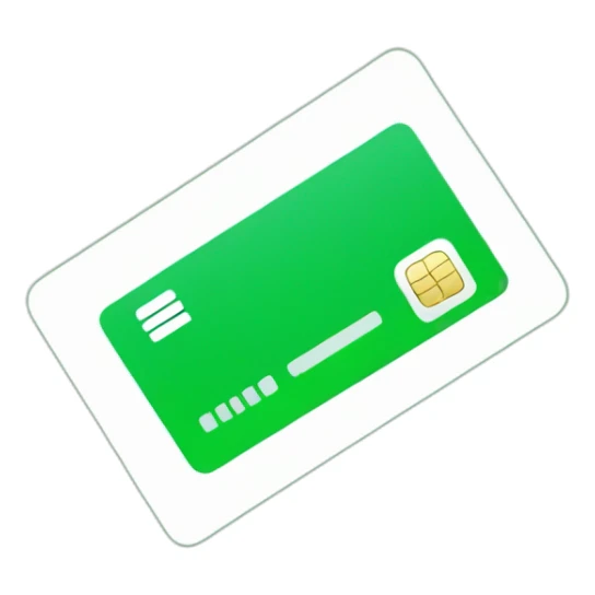 credit card with a green check sticker