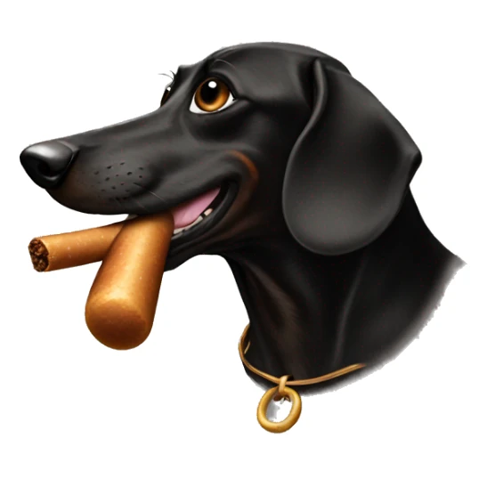 Black Wiener dog smoking  sticker