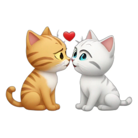 Cats kiss in love sticker