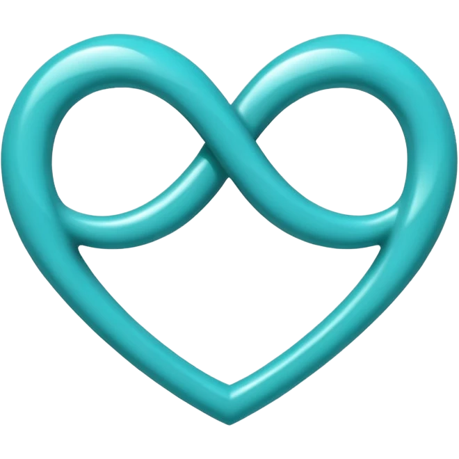 Turquoise heart with infinity in it  emoji