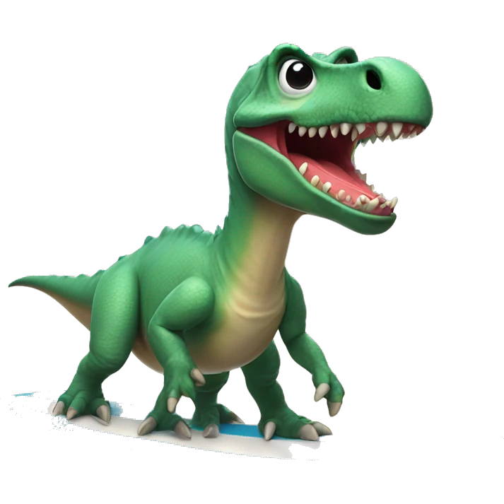 Surfing dinosaur with sunglasses ￼ emoji