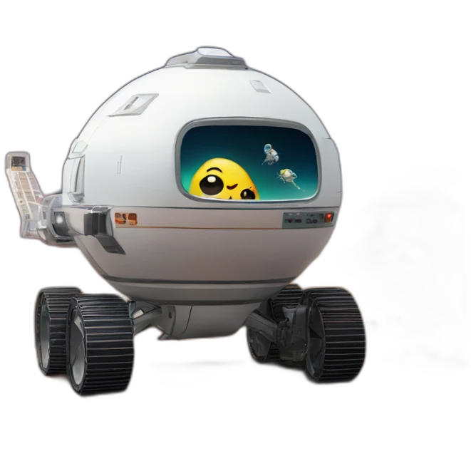 A space exploration vehicle on an alien planet emoji