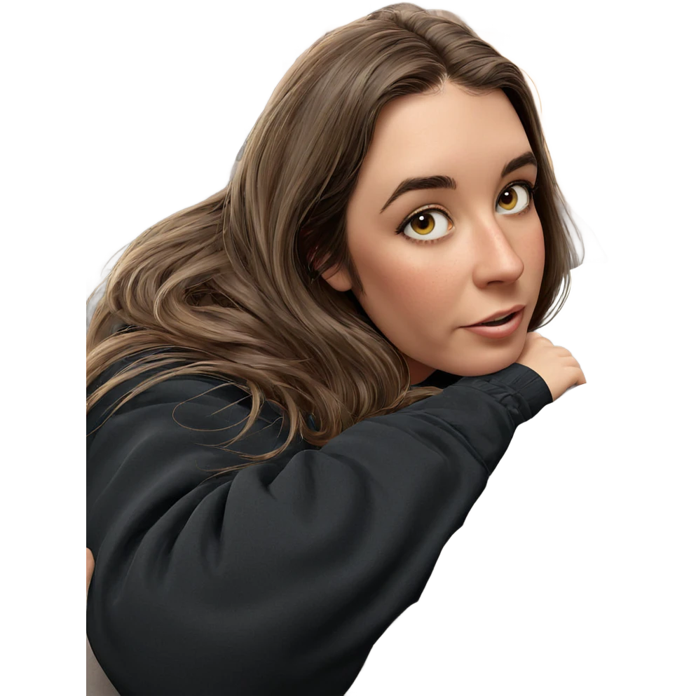 realistic girl with brown hair emoji