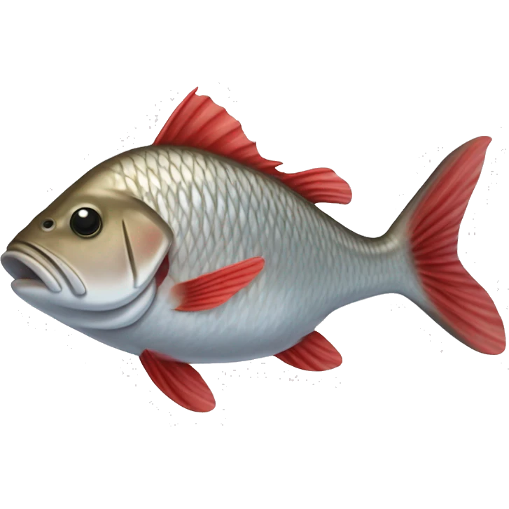 Red drum fish tail finning out of water  emoji