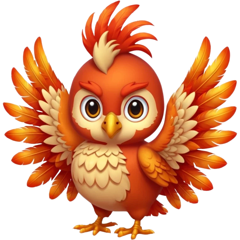 cute phoenix in kawaii stile emoji