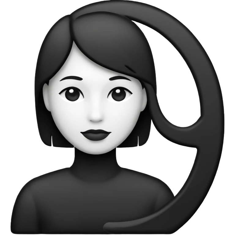 Minimalistic flat vector icon, iOS style, thin black outline on white background. Person silhouette. Black, completely monochrome, matte.  emoji