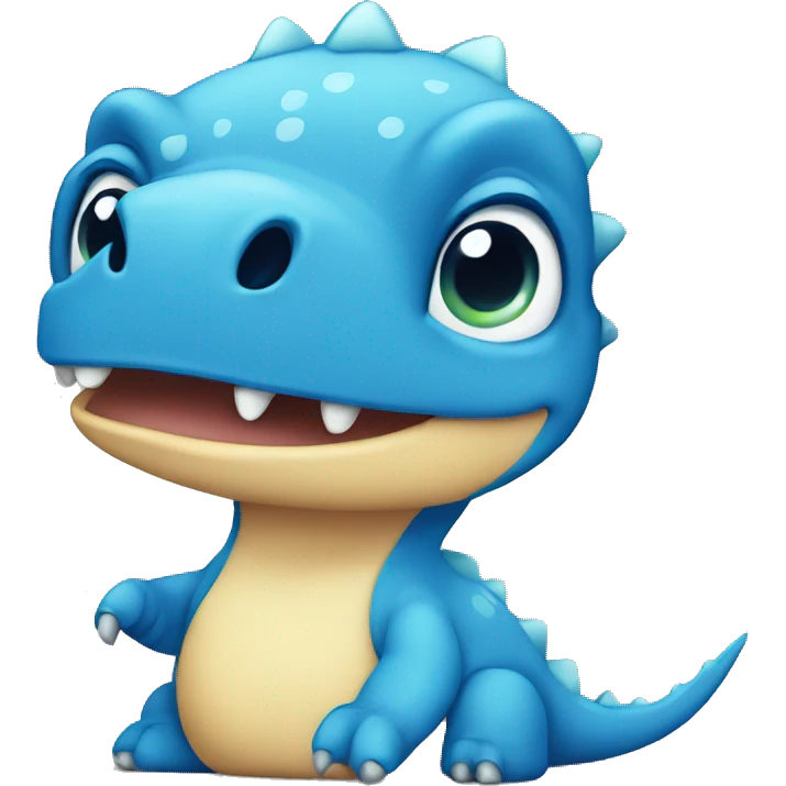 Cute blue Dino  emoji