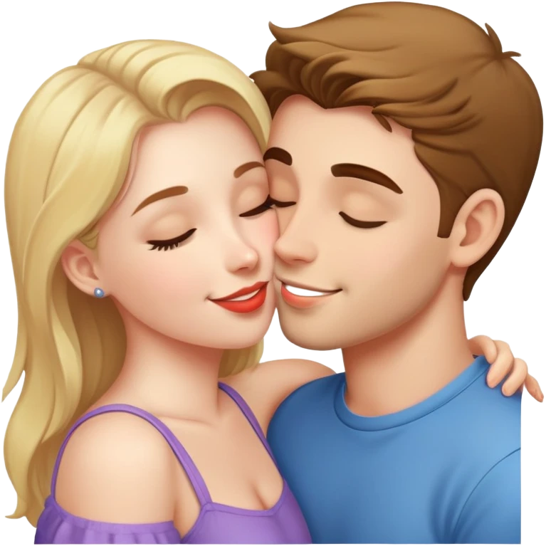 A girl kissing her boy friend  emoji