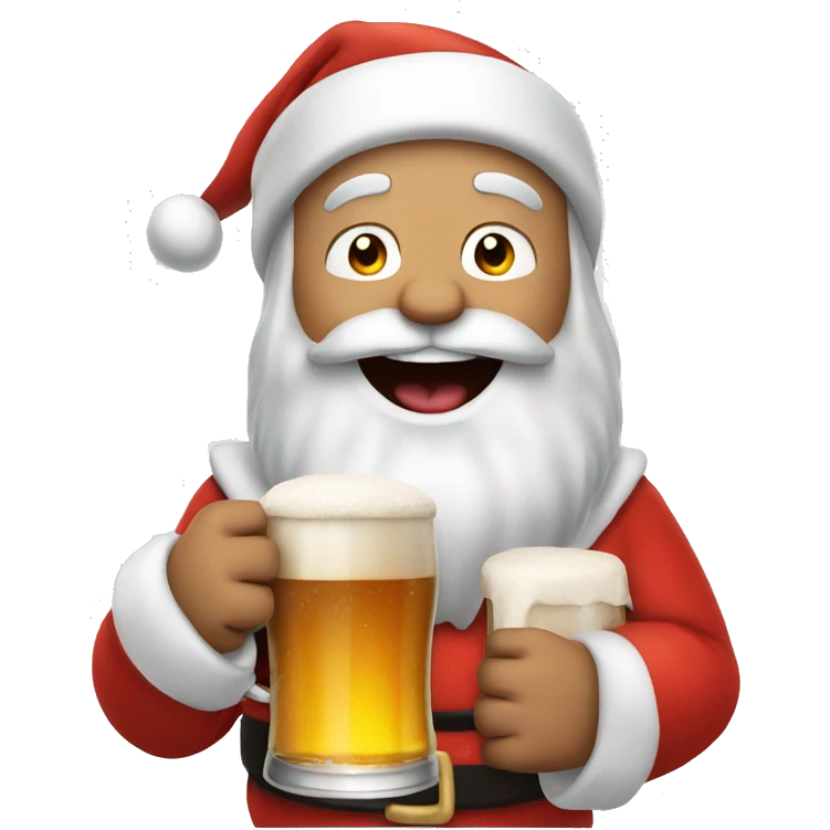 Santa Claus cheering a beer  emoji