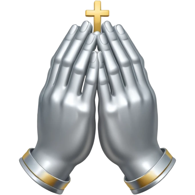 praying metallic hands, no gold emoji