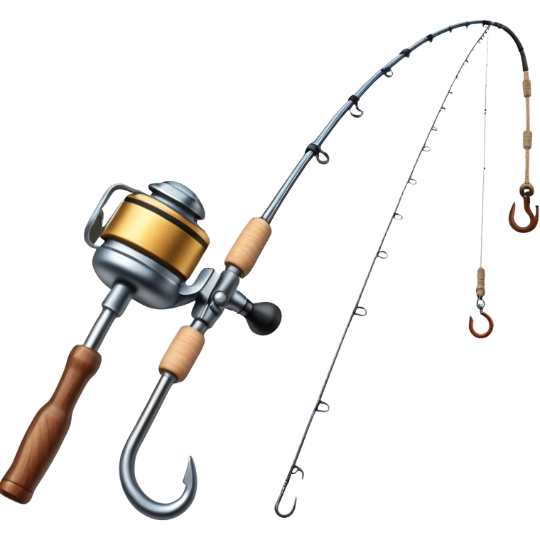 fishing rod with line and hook emoji