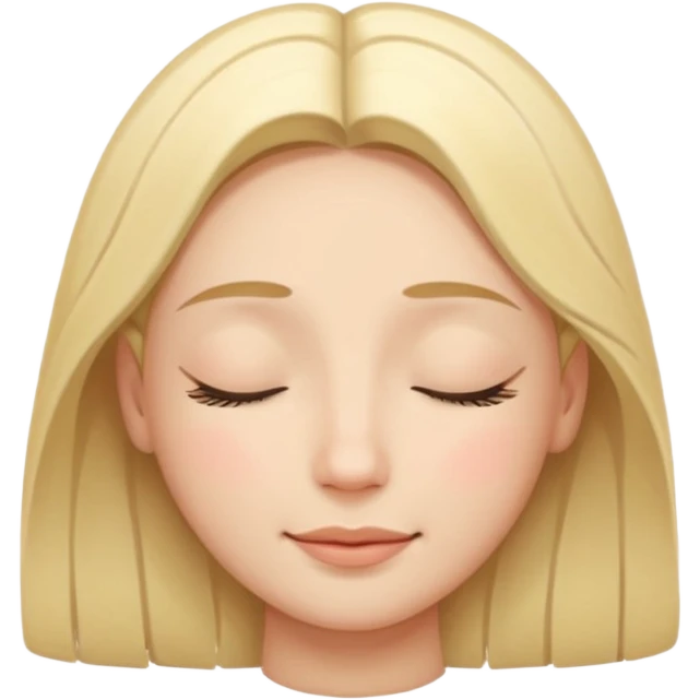 serene face with closed eyes and gentle smile, expressing calm composure emoji