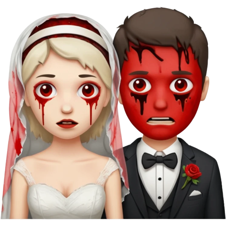 bride and groom ripped in half emoji