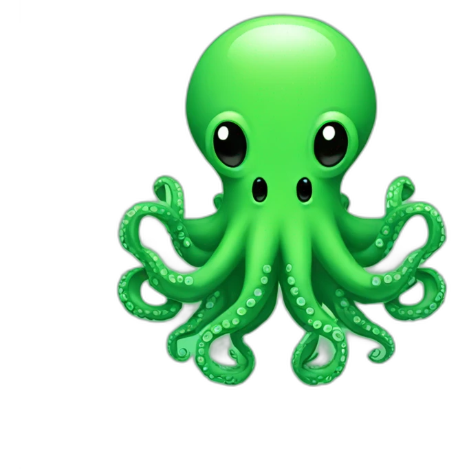 Green pixel art octopus emoji