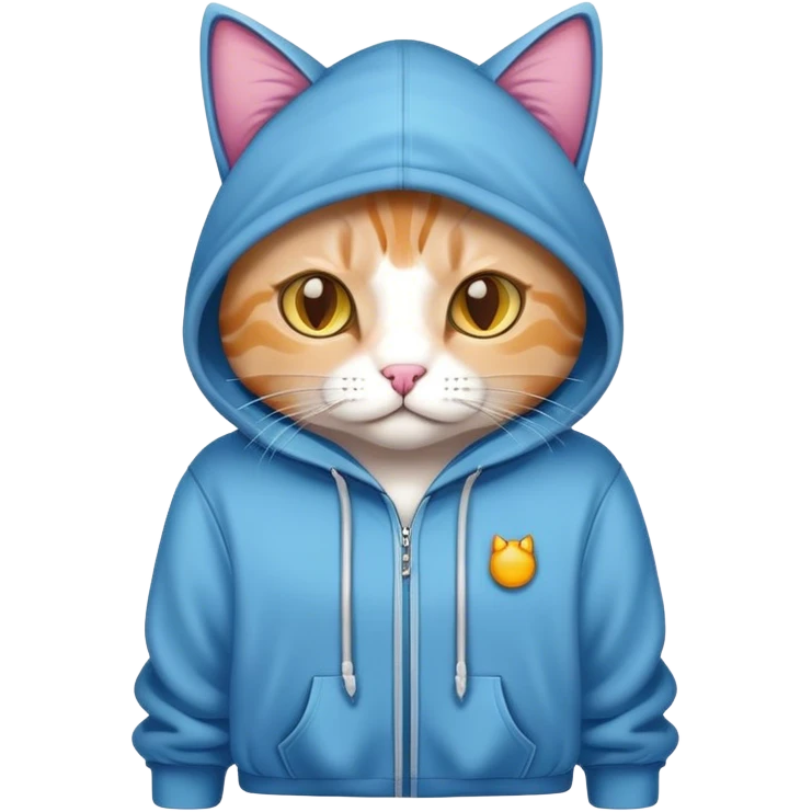 Cat wearing a hoodie emoji