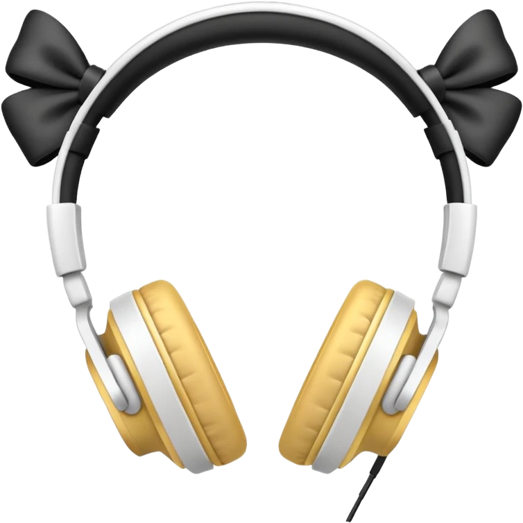 white headphones with white bows emoji