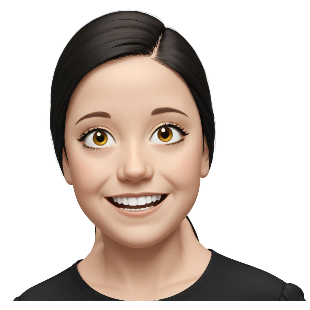 smiling girl in black shirt emoji