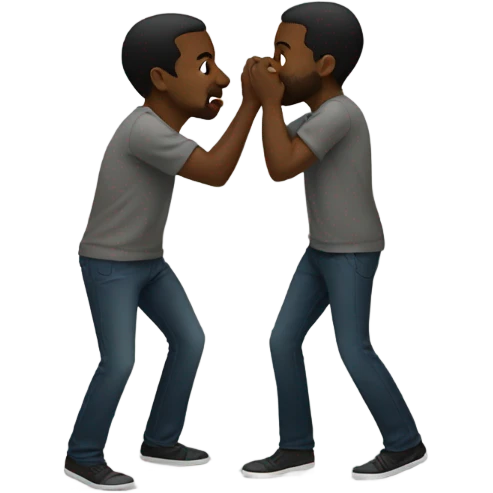2 guys kissing black hot emoji