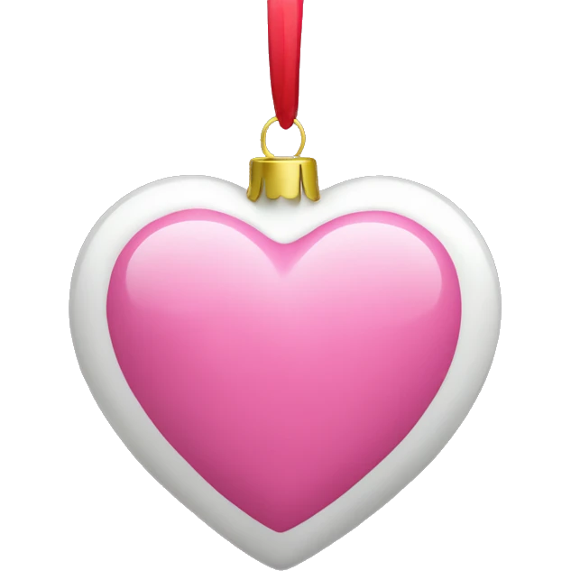 pink heart shaped christmas ornament  emoji