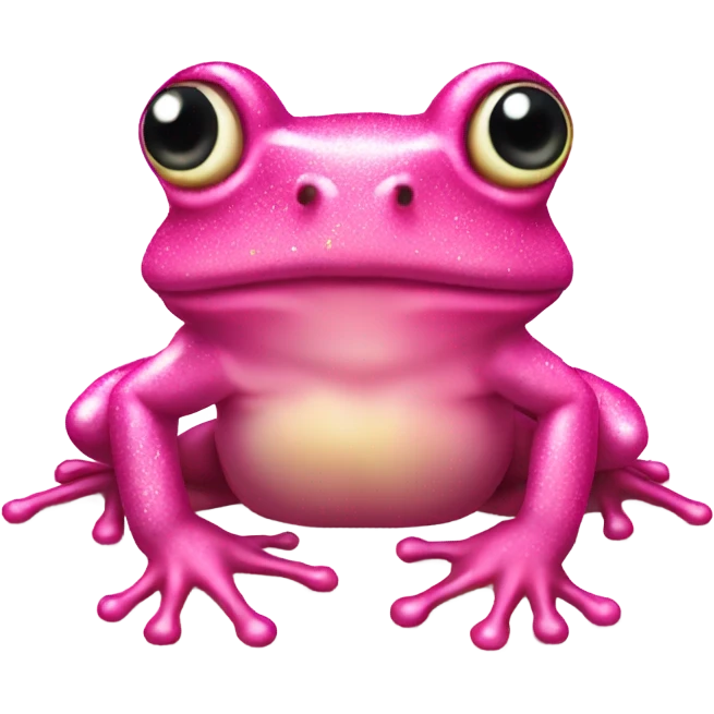 Pink realistic frog with glitter  emoji