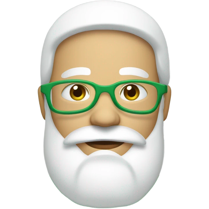 Santa wearing green t-shirt. The t-shirt the letters ‘Greenwich Health’ written in white letters  emoji