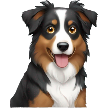 australian shepherd working on a computer   emoji