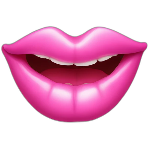 Lips biting pink emoji