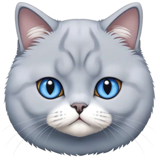 Blue and white British shorthair emoji