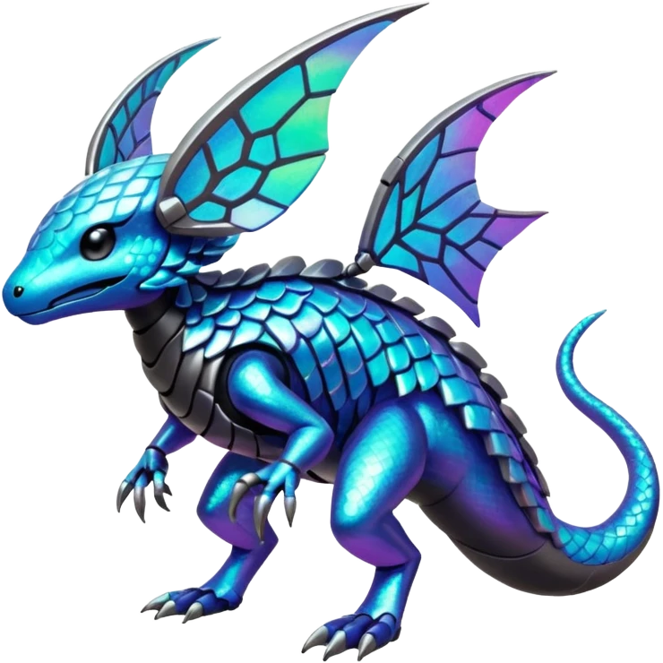  exotic tropical iridescent cyber-Protogen-Fakémon-Pokémon-Vernid-creature emoji