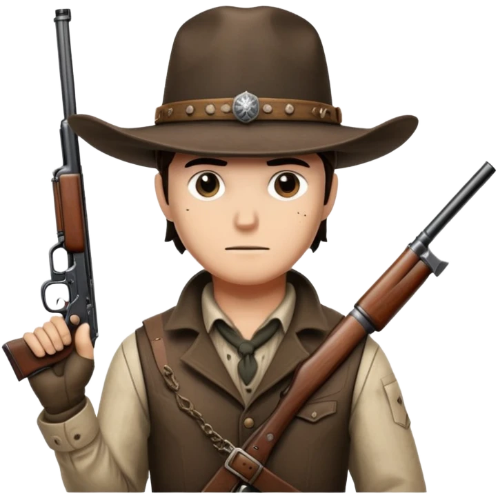 Hunter with cowboy hat and vintage rifle from Hunt Showdown emoji