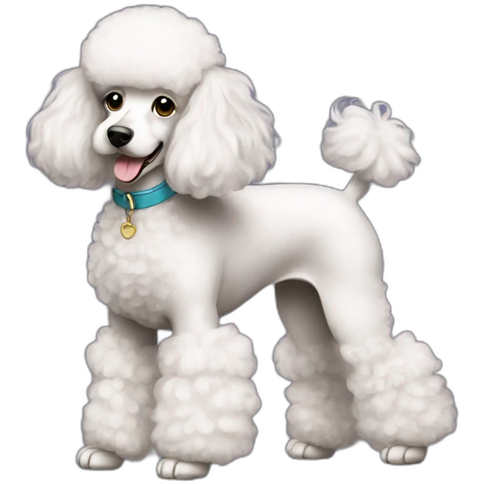 Dog Standart Poodle full body emoji