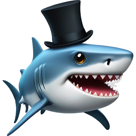 Shark with top hat  emoji