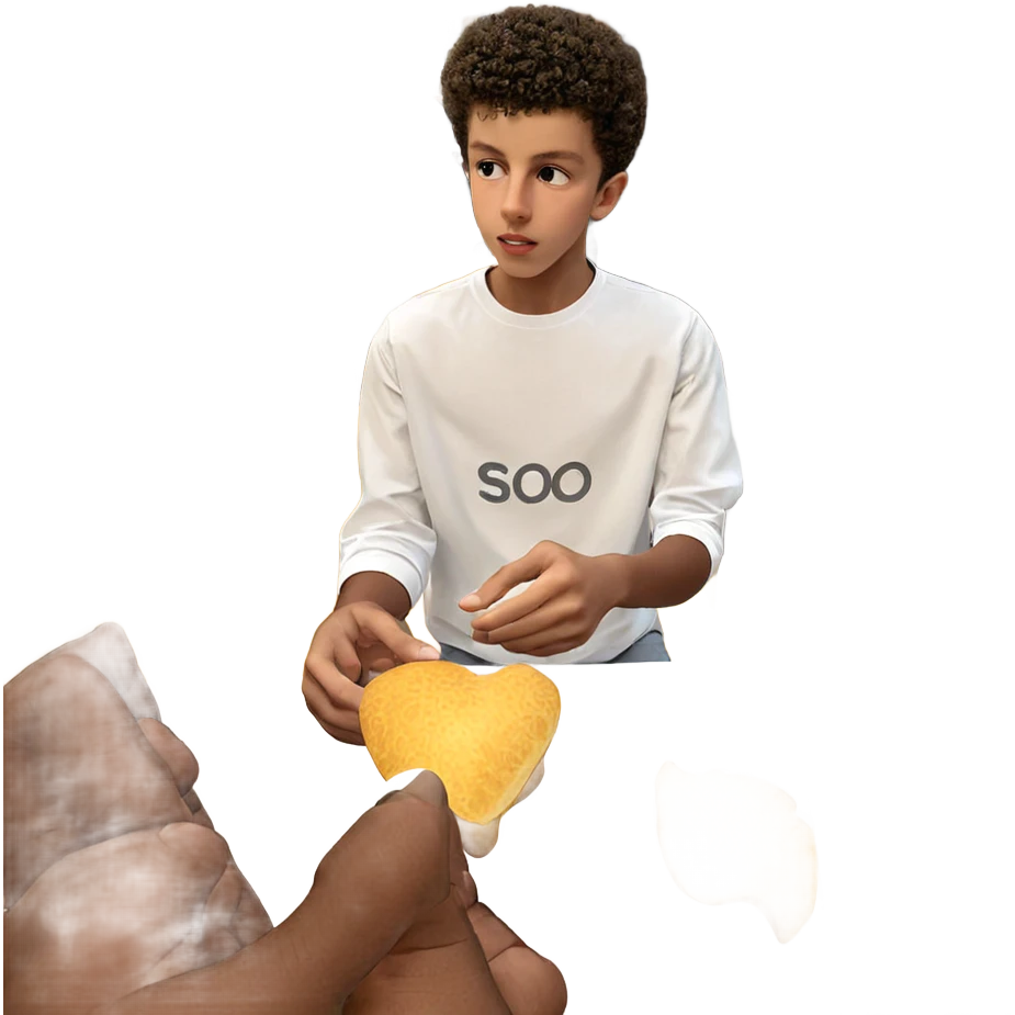 afro boy in white shirt emoji