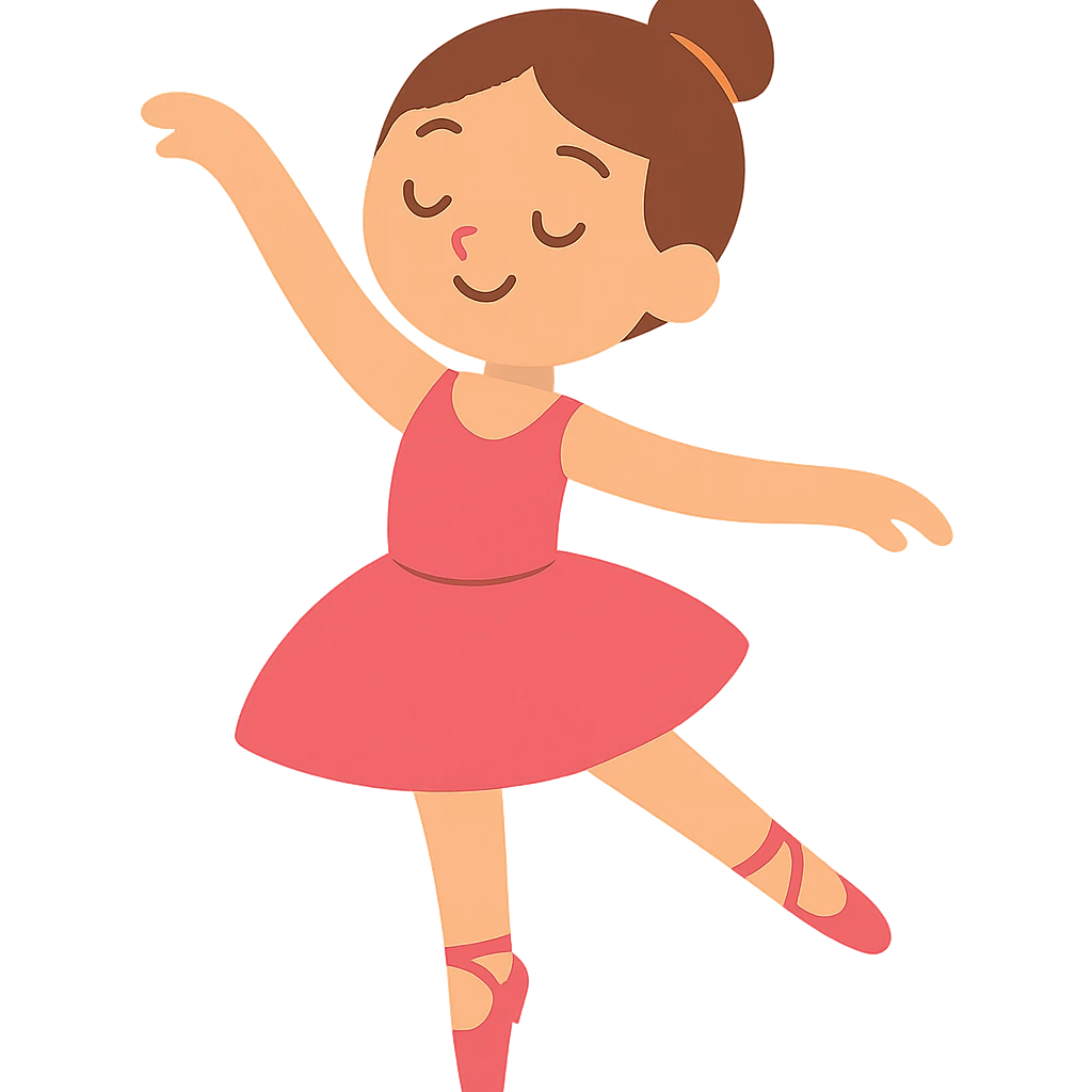 flat toon style ballerina girl, simple and colorful, no background emoji