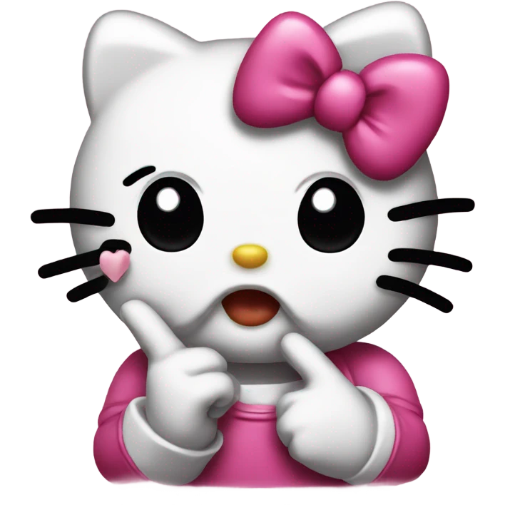 Hello kitty blowing a kiss emoji