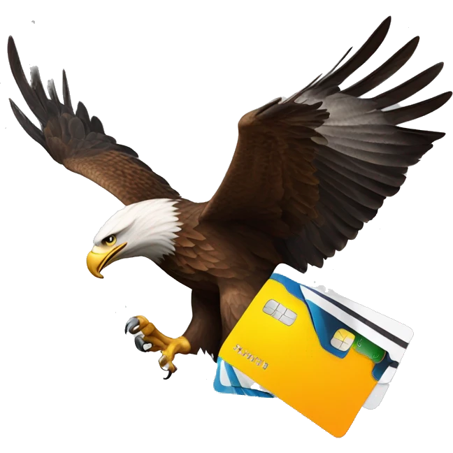 Eagle flying with a credit card in its claws  emoji
