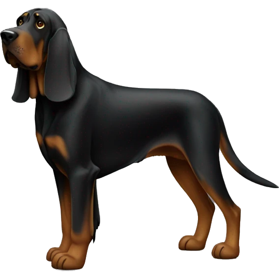 Black bloodhound standing  emoji
