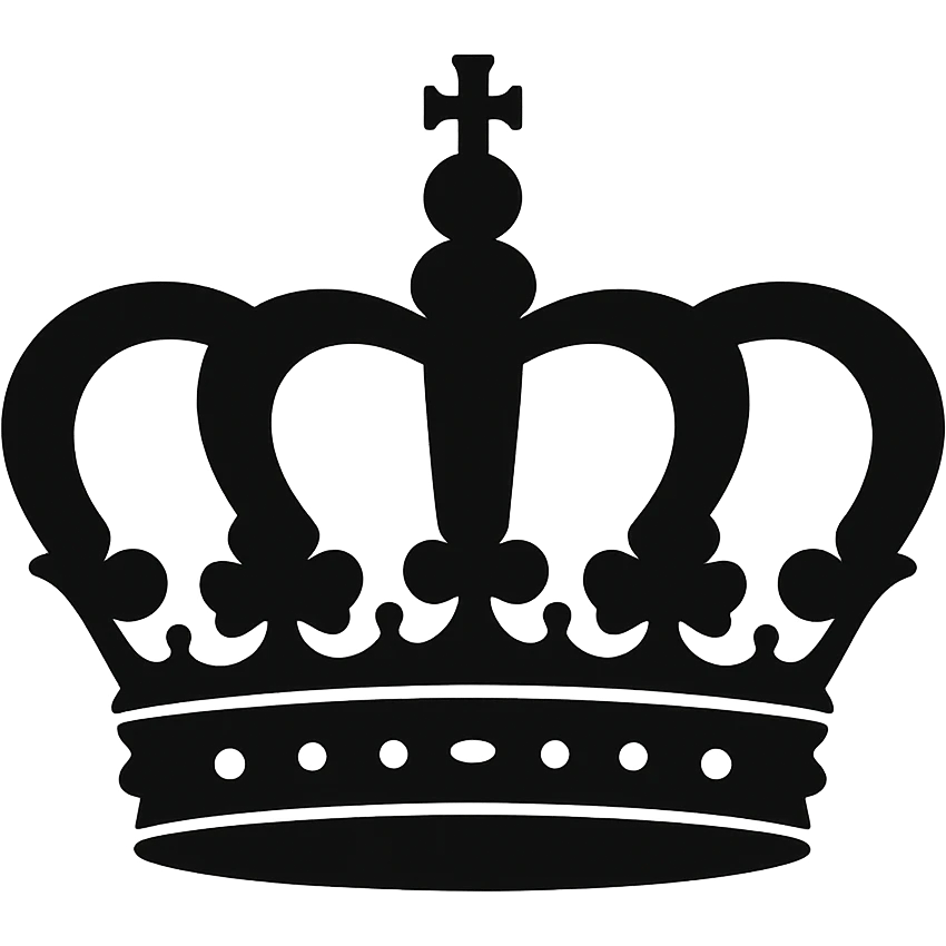 black color crown, digital illustration emoji